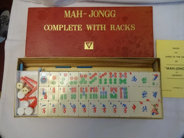 Jeu De Mahjong Complet Gibson Games – Vintage, Dimensions 3x23x17,5 Cm, Propre