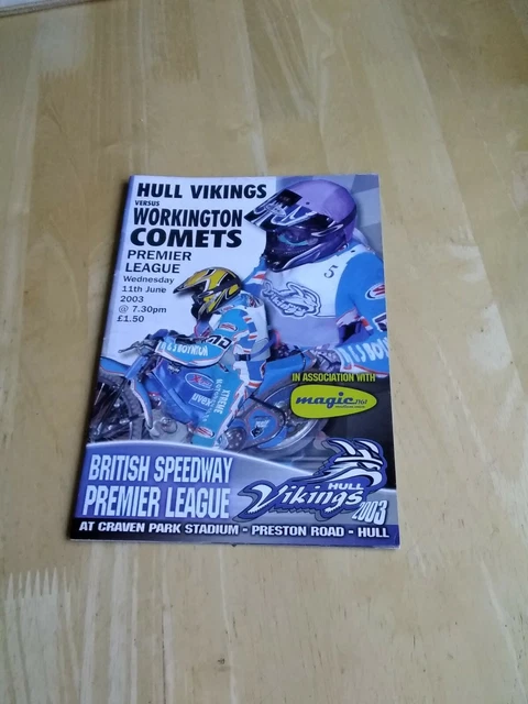2003 Hull Vikings V Workington Comets Speedway Programme