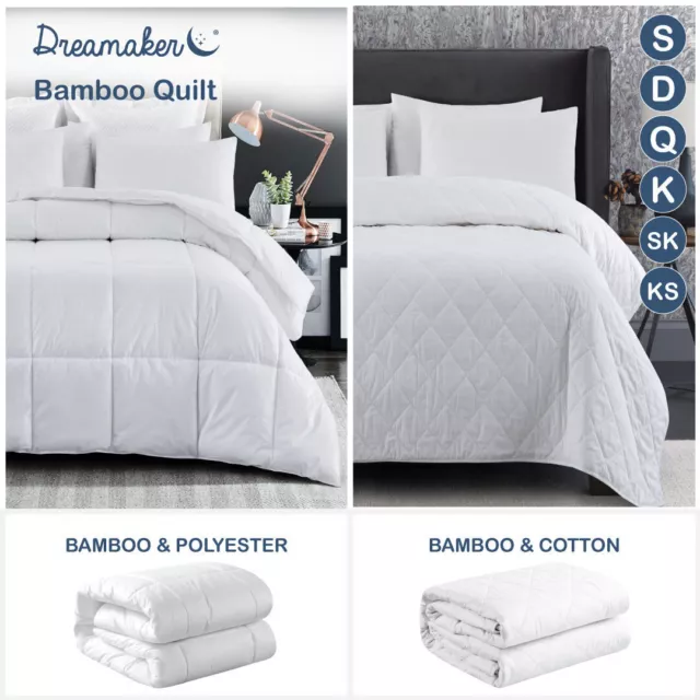 Bamboo Polyester Cotton Quilt Summer Winter Duvet Doona Single Double Queen King