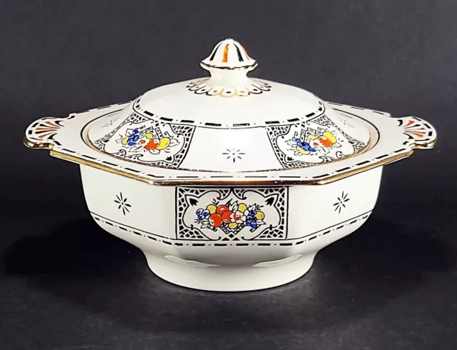 Royal Winton Grimwades Covered Serving Bowl Art Deco