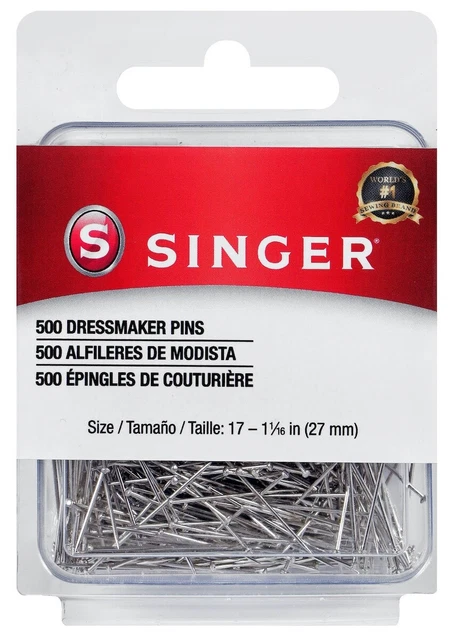 Alfileres de modista Singer talla 17 500/paquete 00349