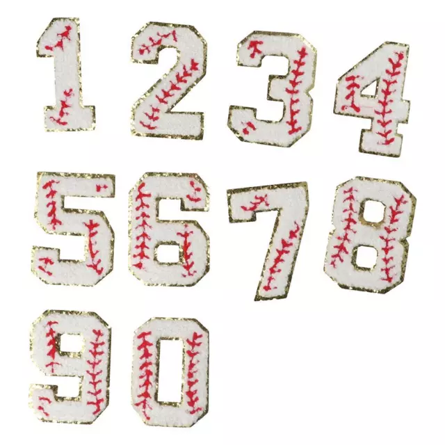 3 inch 0-9 Number 20Pcs Chenille Number Patches Iron on  Jackets Clothing