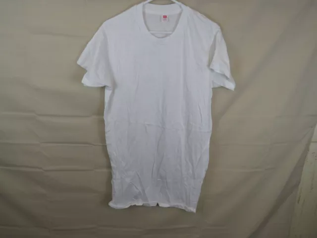 Vintage Hanes T Shirt Men's Large Long Single Stitch 100% Cotton Undershirt USA