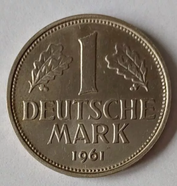 1 Mark 1961 F = Stuttgart Kursmünze BRD Stempelglanz