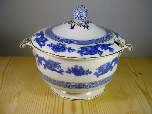 Cauldon Blue Dragon Lidded Sauce Tureen