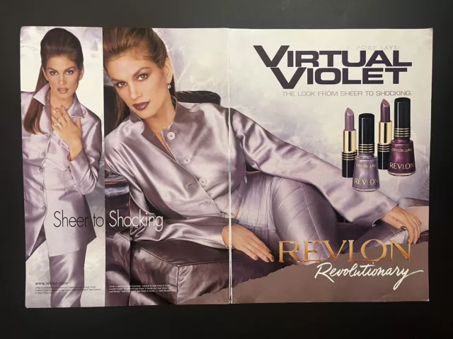 Revlon Blush On Cosmetics, Full Page Vintage Print Ad 2 Pages 1996