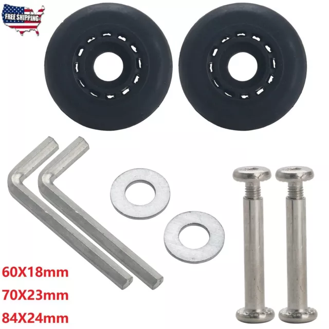 2 Set Luggage Suitcase Replacement Wheels OD 60mm/70mm/84mm