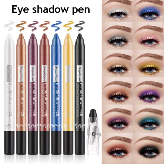 Lápiz de sombra de ojos resistente al agua brillo mate delineador de ojos pigmento desnudo bolígrafo ◑