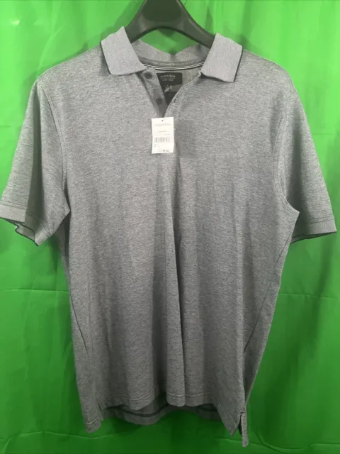 Nordstrom Mens Shop Polo Shirt Black Short Sleeve  Golf Polo Large NWT