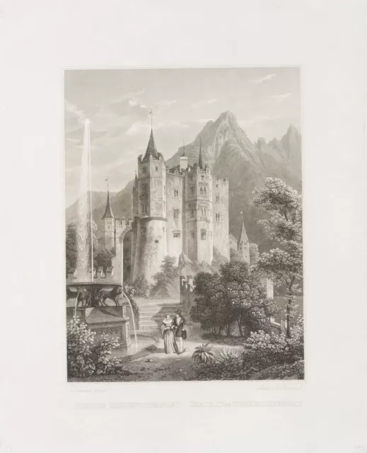 C. FROMMEL (1789-1863), Schloss Hohenschwangau, Sst. Romantik Architektur