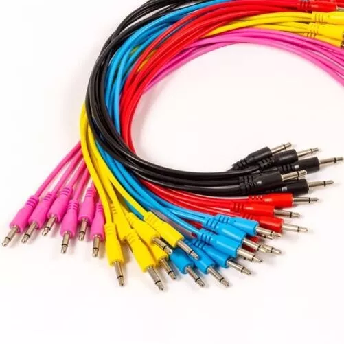 foxDC Euro Rack Modular Synth CV Patch Cables. 3.5mm Mono TS Wires