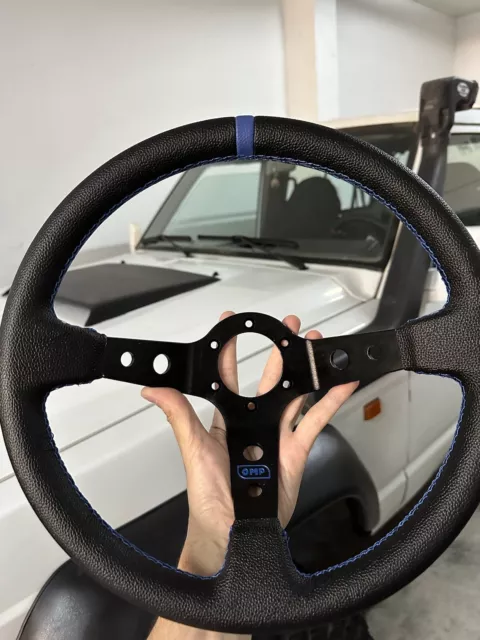 Volante tipo OMP Negro y costuras azules NUEVO NEW corsica Steering Wheel 350