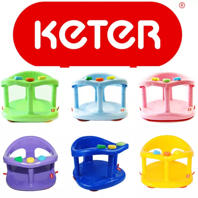 KETER Baby Bath Tub Ring Seat Safety Chair With 4 Suction Cups and FAST SHIPPING