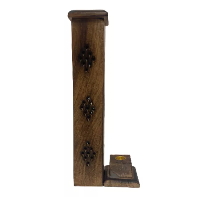 Incense Stick & Wooden Incense Cone Tower Burner Stand Holder - 12 Sticks