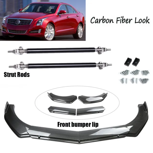 Car Front Bumper Lip Chin Spoiler Splitter Carbon Fiber For Cadillac CTS ATS