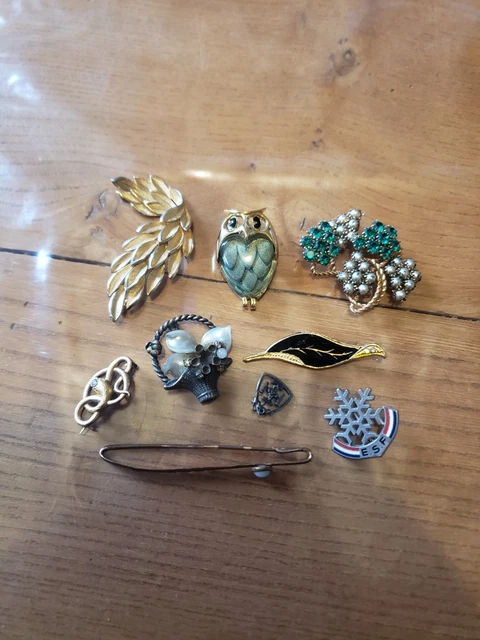 Lot De Broches Anciennes Plaqué Or XXème Siècle - Occasion, Style Créateur