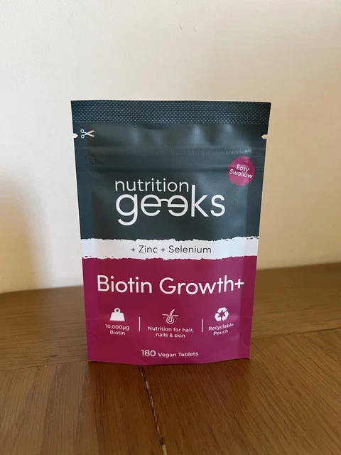 Mutition Geeks NUTRITION GEEKS BIOTIN Growth Zinc Selenium 180 Vegan Tablets NEW £4.99 ...