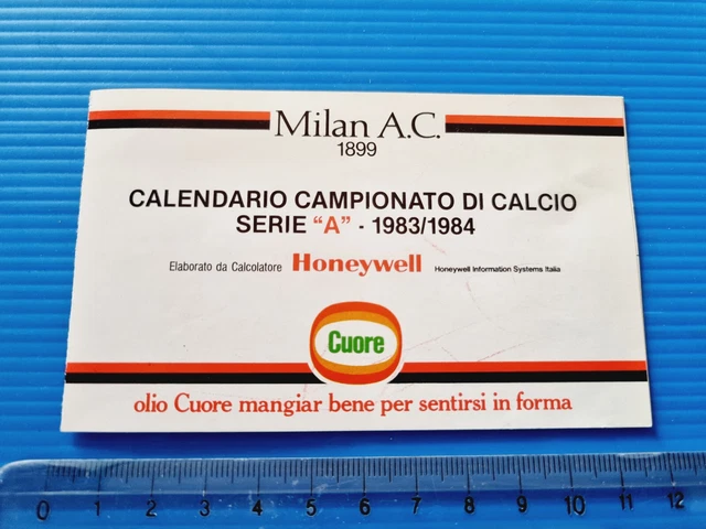 Calendario Campionato Primavera Serie A 1983-1984 83-84 Ac Milan - Olio Cuore