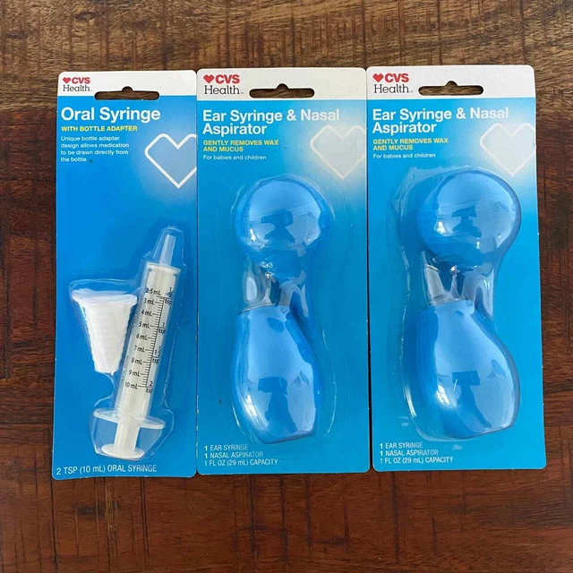 CVS HEALTH ORAL Syringe and 2 Ear Syringes and Nasal Aspirators, New