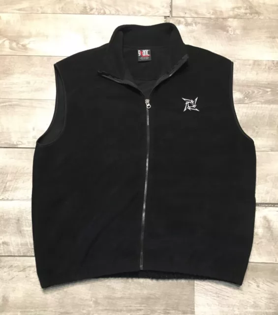 Giant Tag Metallica Metal Rock Band Black Fleece Vest Jacket Mens XL Vintage