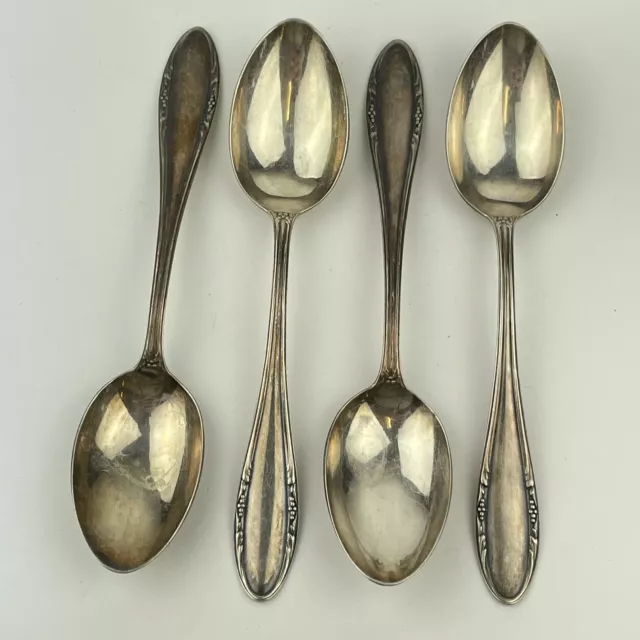 Antique German Set Of 4 Solid “800” Silver 14.4cm Spoons Wilkens & Sohne 80g