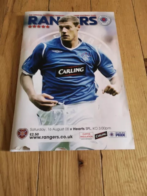 Rangers Aug 2008 Programmes Rangers Hearts