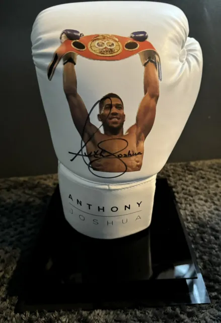 Antony Joshua Gold star Signed Boxing Glove World Champion +COA