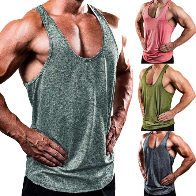 Da Uomo senza Maniche Allenamento Canottiera Bodybuilding Palestra SPORTS Muscle