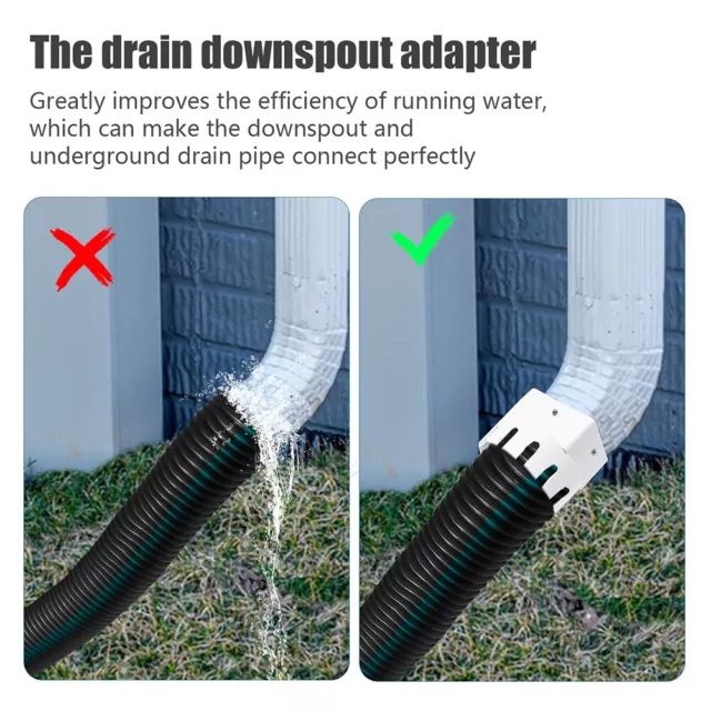 Downspout Adapter Universal Residential With Screw Rain Gutter Fit 3x2 4x3 Inch