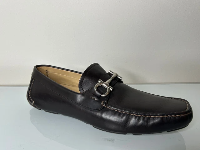 Salvatore Ferragamo Men’s Parigi Mancini Black Leather Driving Loafers Size 7.5D Salvatore Ferragamo Loafer Casual Shoes for Men for sale  main image 4