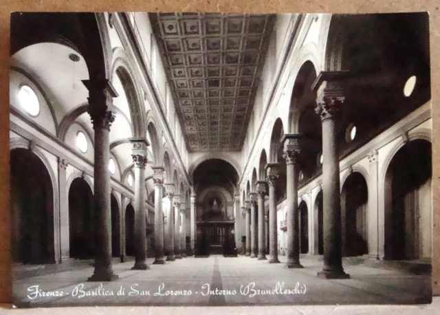 Firenze - Basilica S. Lorenzo - interno (Brunelleschi) [grande, b/n, non viagg.]