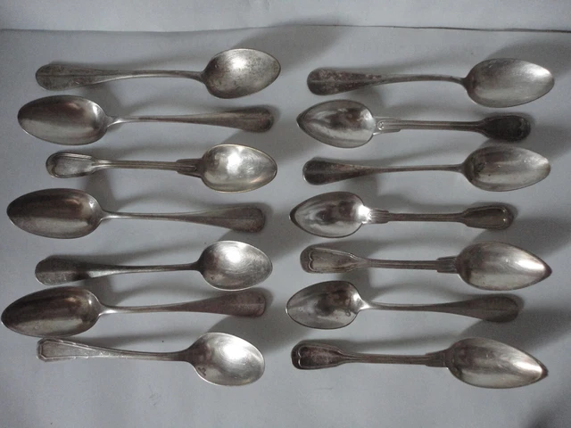 12 couverts Art Déco en métal argenté orfèvre Alfenide (Christofle