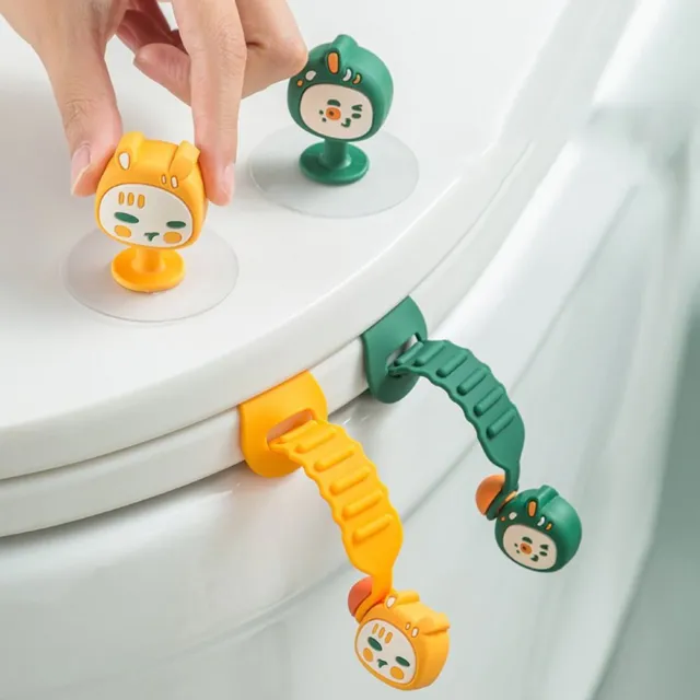 Silicone Toilet Lid Lifter Cartoon Seat Handle Holder