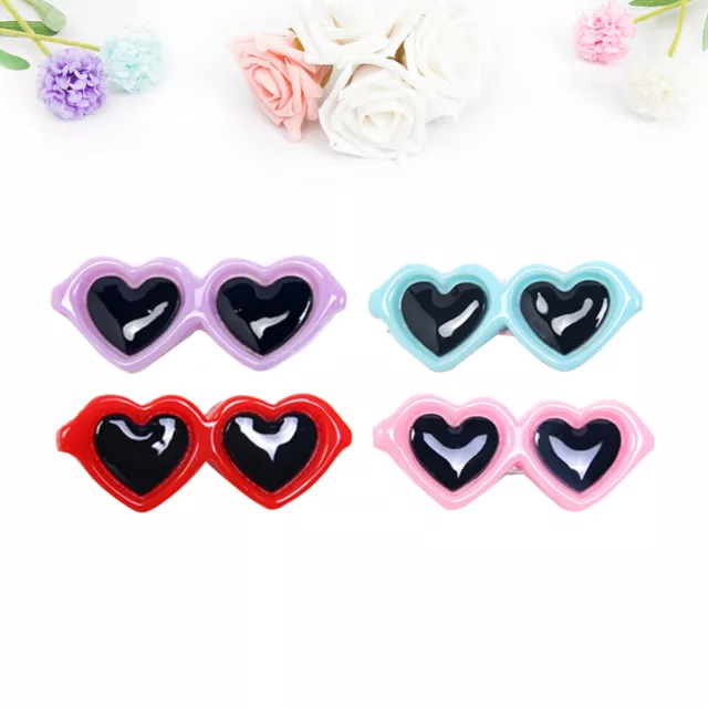 30pcs Cute Dog Hair Bows Heart Glasses Pet Hair Clips - Mixed Colors