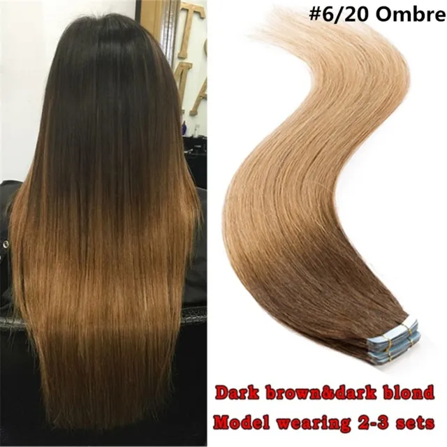 14"-24" CLEARANCE Tape in Russian Remy Human Hair Extensions Skin Weft Blonde