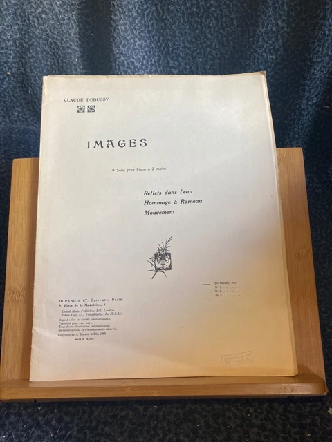Claude Debussy Images 1re série partition piano éditions Durand