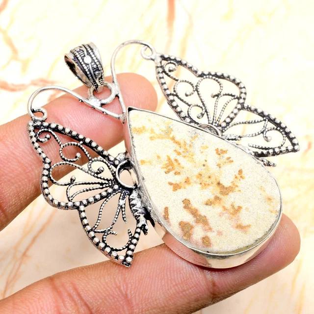 Psilomelane Dendritic Gemstone Handmade Gift Jewelry Pendant 2.36" C134
