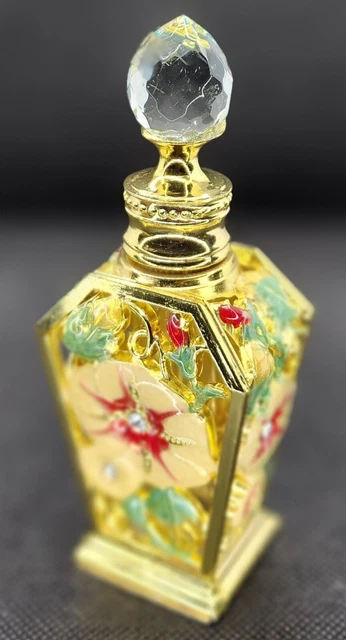 Vintage-Style Perfume Bottle Metal & Glass 10mL Glass Dauber