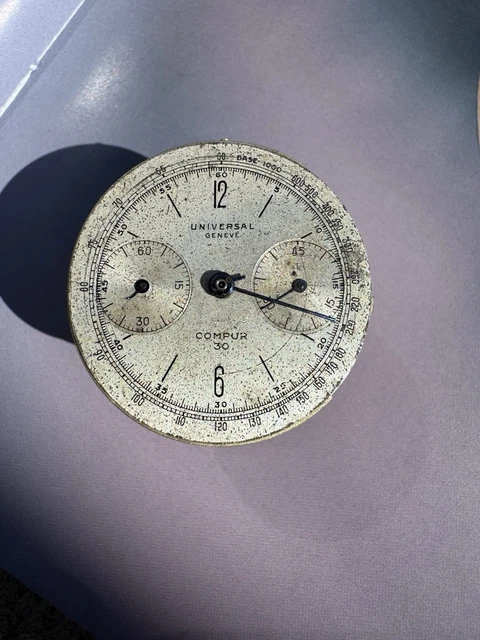 Pièces Détachées Pour Chronographe Universal Genève 385 - Vintage, Occasion, Mouvement/composants