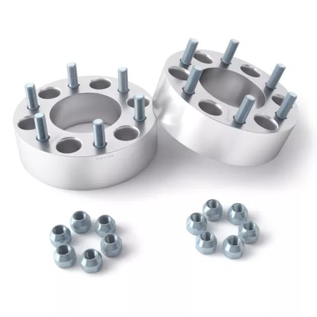 2pc 2.0" | 6x135 Silver Wheel Spacers | 6Lug | Fits Ford & Lincoln| 14x2 Studs
