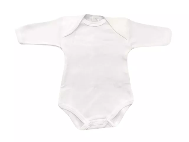 Body bianco maniche lunghe 3 anni 98cm 36 mesi bimbo bambino bambina neonato