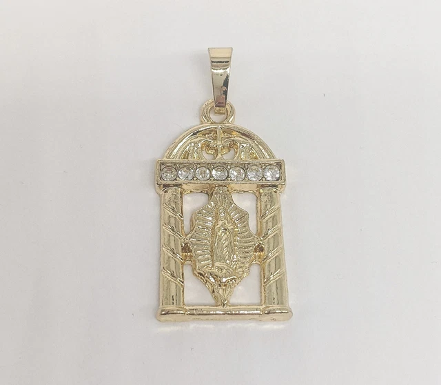Gold Plated My Lady Virgin Mary Pendant Oro Laminado Virgen de Guadalupe Medalla