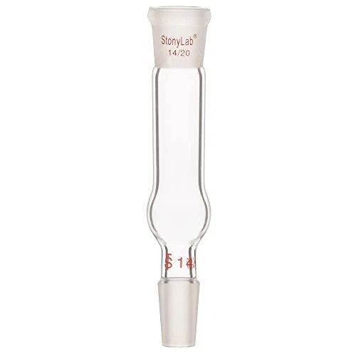 stonylab Glass Straight Drying Tube Borosilicate Glass Drying Tube Adapter wi...
