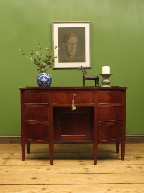 Antique Bow Front Sideboard with Drawers, newly French Polished Top