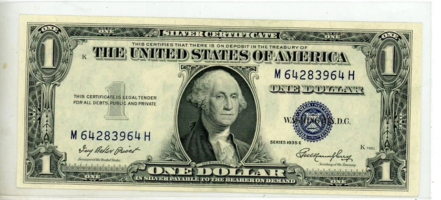 1935-E United States Dollar Currency $1 Silver Certificate # 934