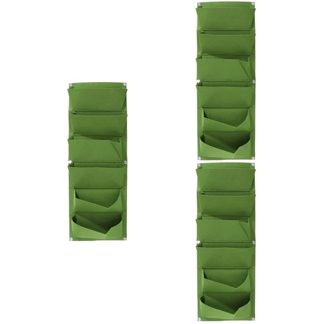 3x 6-taschen Erdbeere Pflanzer Hängen Wand Taschen für Pflanzen