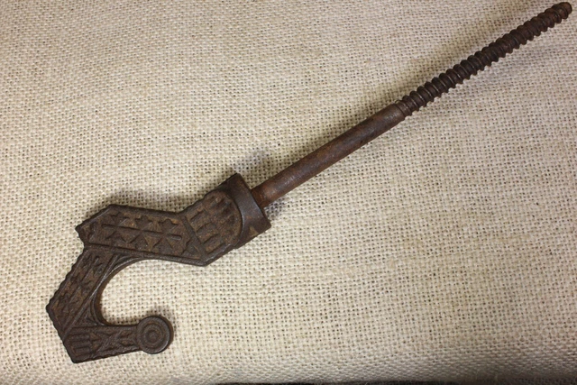 Old Ceiling Plant Hook Large Chandelier Bird Cage Hanger Vintage Rustic Iron