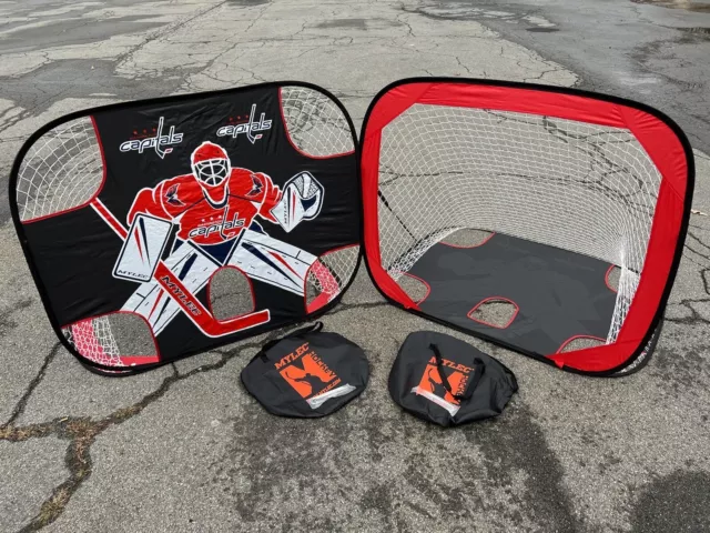 2 Pack-54"x44" All Purpose Pop Up Goal by Mylec-2in1 net-Washington Capitals Ed.