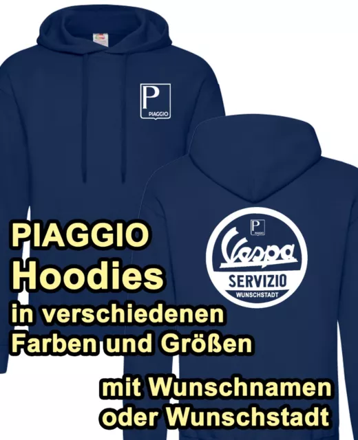 Herren Hoodie Kapuzenpullover Vespa Piaggio Roller blau Shirt viele Farben