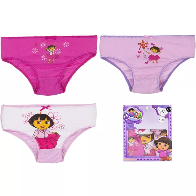 Nuovo Biancheria Intima Ragazza Mutandine Mutande Dora 3 Pezzo 92-98 104-110